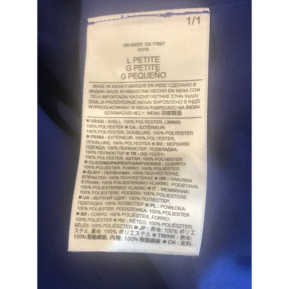 Banana Republic Petite Large Blue V Neck Tank‎ Fully Lined Keyhole - Picture 10 of 16